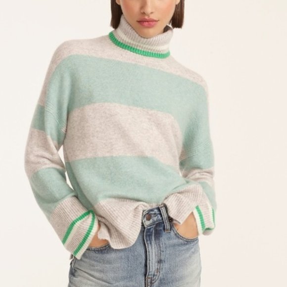 NWT J. Crew Striped Turtleneck Sweater in Supersoft Yarn XS - Picture 2 of 3